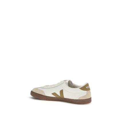 Beige Calf Leather Bos Taurus Athletic Sneakers