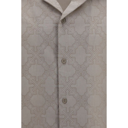 Beige Cotton Pattern Shirt