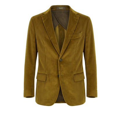 Green Cotton Men Jacket