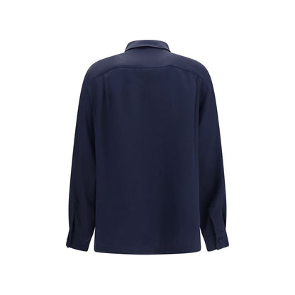 Blue Silk Shirt