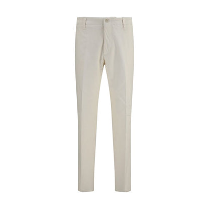 Beige Viscose Casual Pants