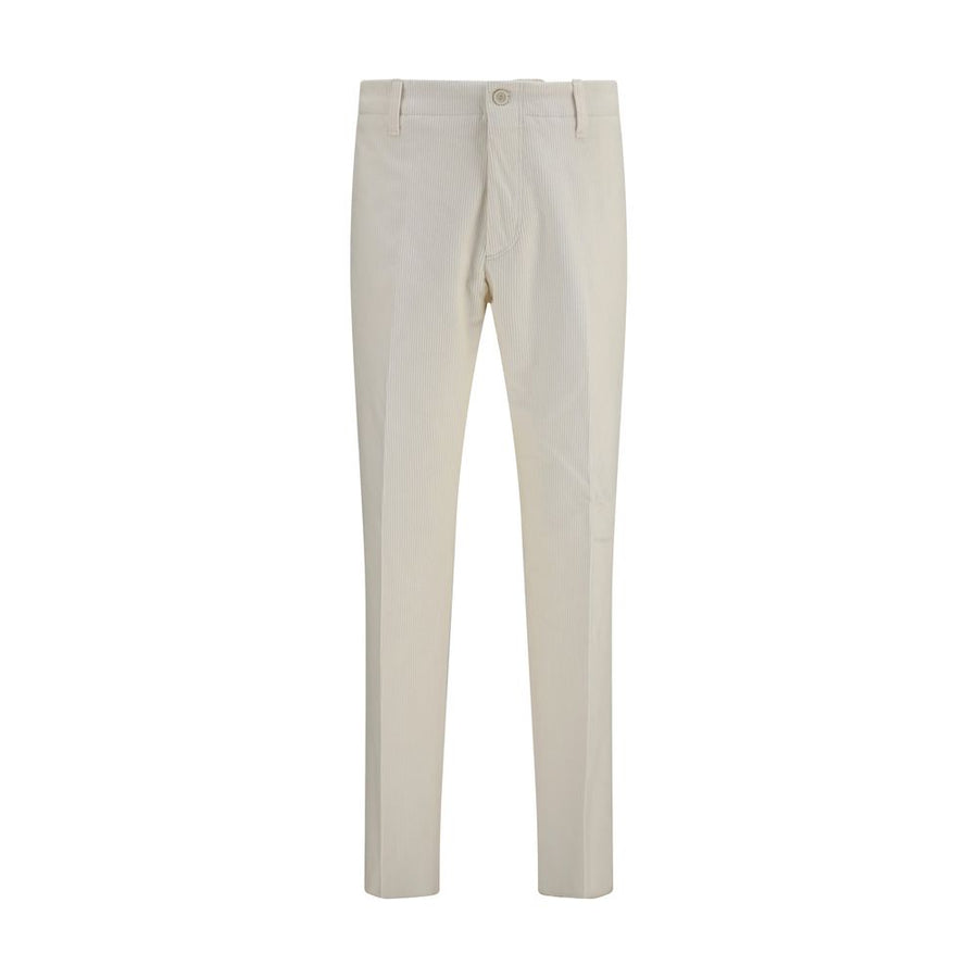 Beige Viscose Casual Pants