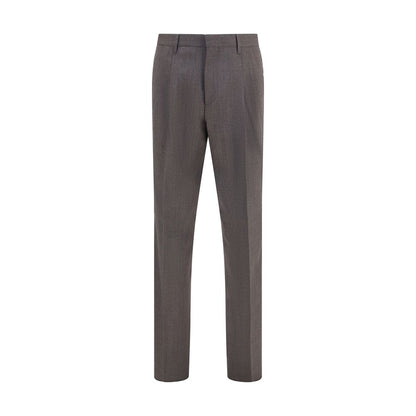 Gray Viscose Dress Pants