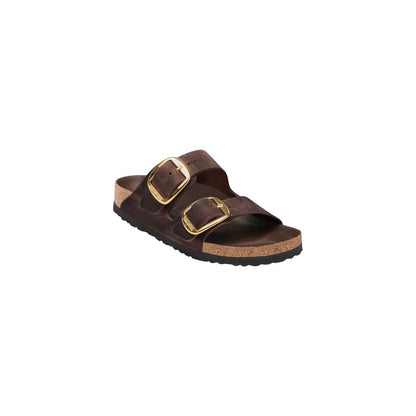 Brown Leather Flat Sandals