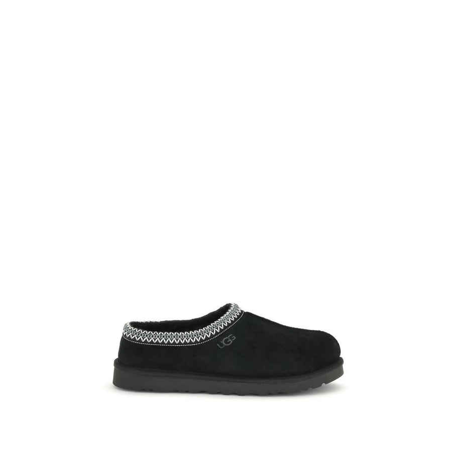 Black Leather Mules