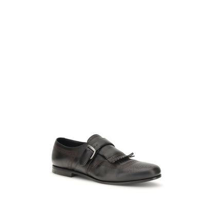 Black Calf Leather Bos Taurus Slip-On Loafers