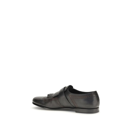 Black Calf Leather Bos Taurus Slip-On Loafers
