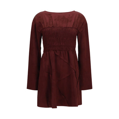 Bordeaux Acetate Casual Dress