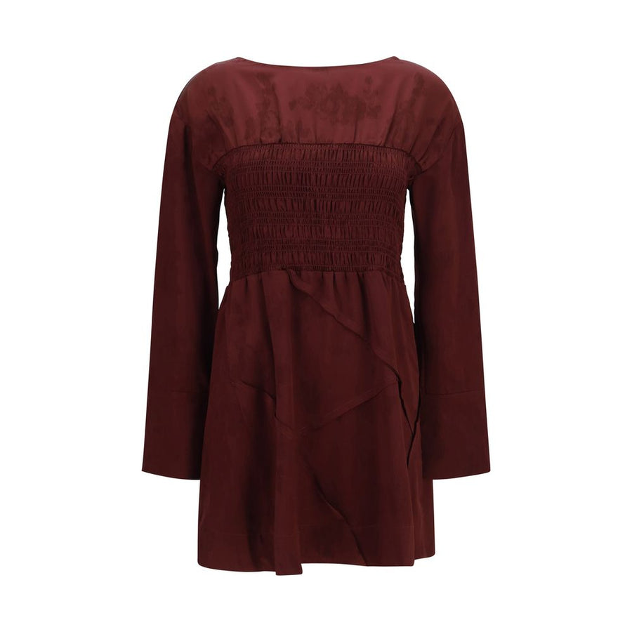 Bordeaux Acetate Casual Dress