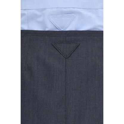 Gray Cotton Midi Skirt