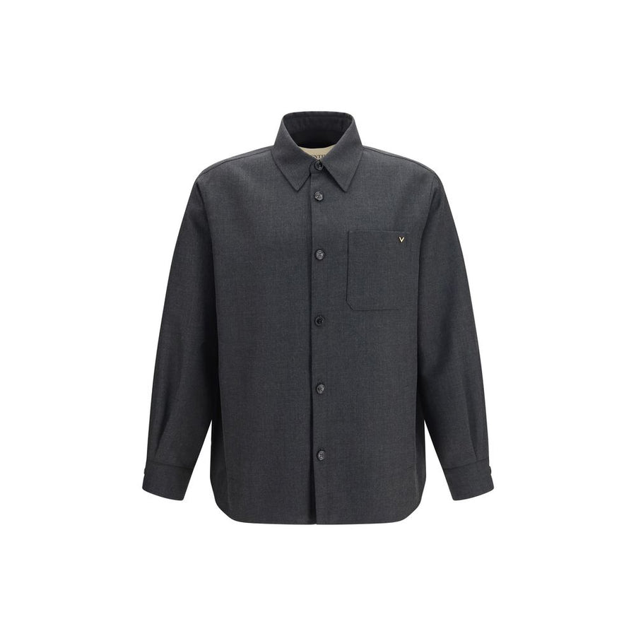 Gray Polyester Full-Length Jacket