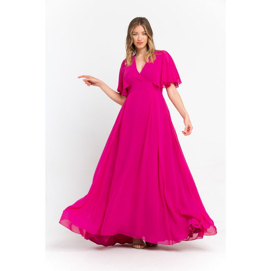 Pink Polyester Women Dress
