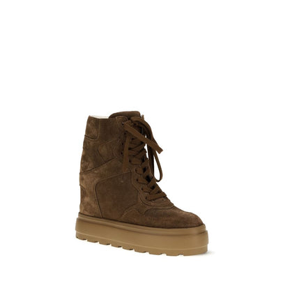 Brown Rubber Chunky Sneakers
