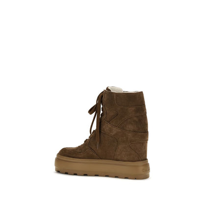 Brown Rubber Chunky Sneakers