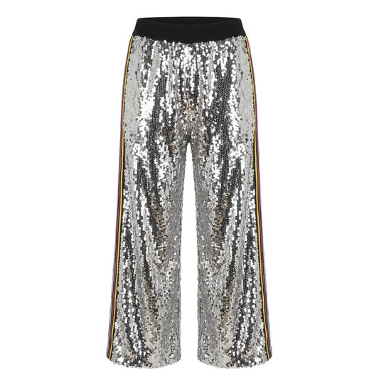 Grey Polyester Women Pants