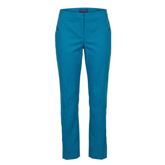 Blue Cotton Women Pants