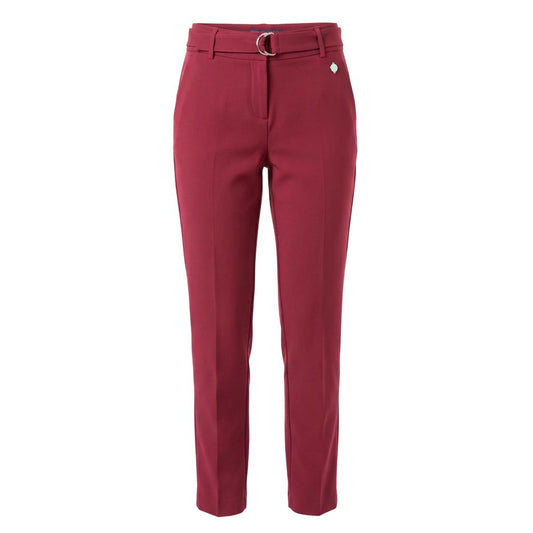 Red Polyester Women Pants