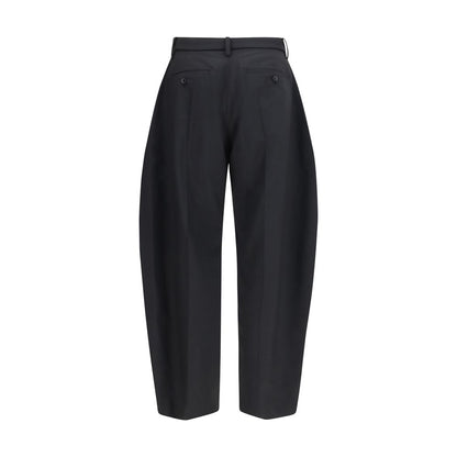 Black Polyester Casual Pants