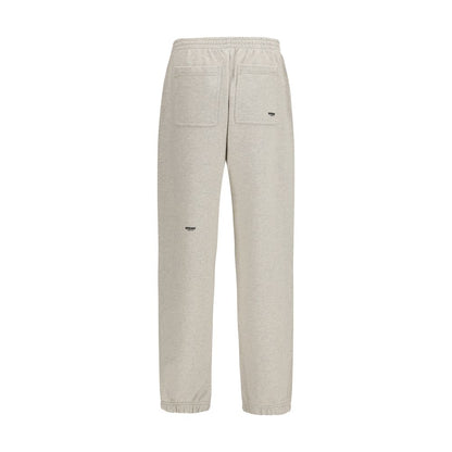 Beige Cotton Casual Pants