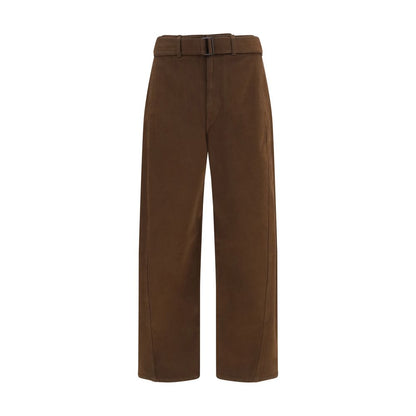 Brown Cotton Casual Pants