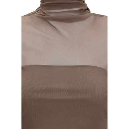 Brown Polyamide Pattern Shirt