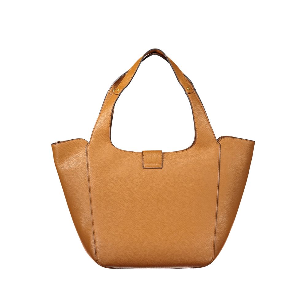 Brown Polyurethane Women's Bag