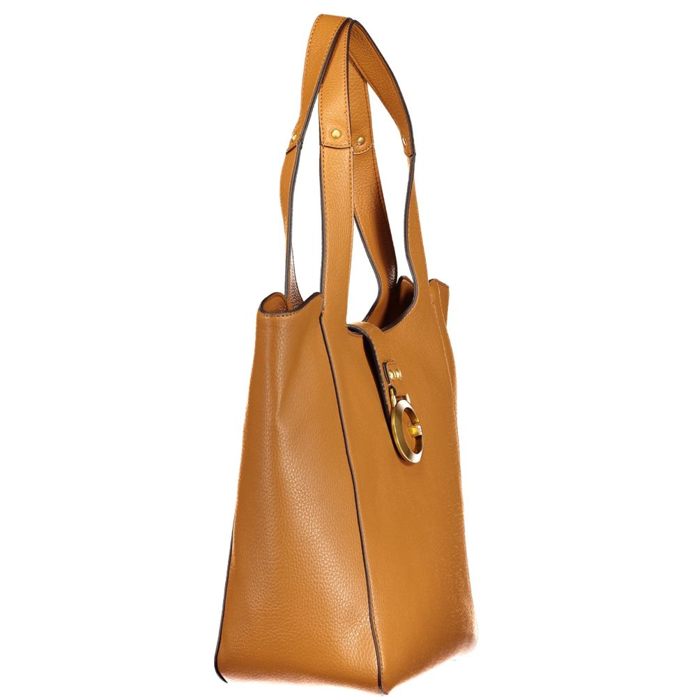 Brown Polyurethane Women's Bag