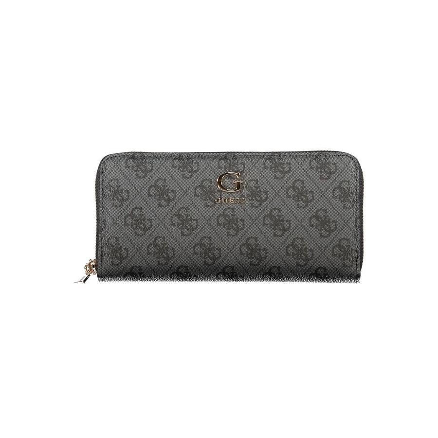 Black Polyurethane Womens Wallet
