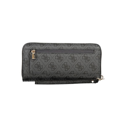 Black Polyurethane Womens Wallet