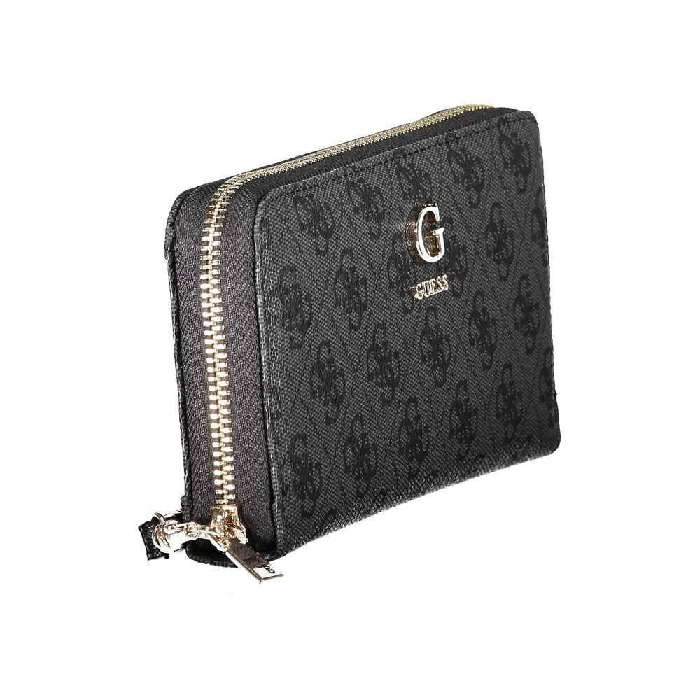 Black Polyurethane Womens Wallet