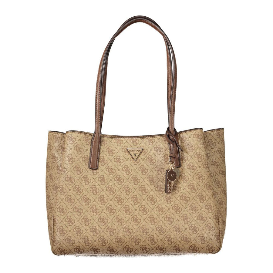 Beige Polyurethane Women's Bag