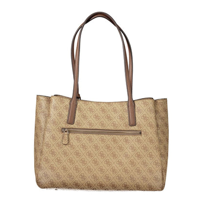 Beige Polyurethane Women's Bag
