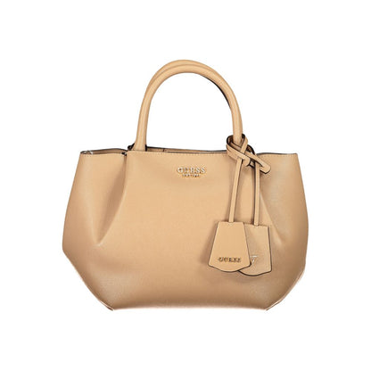 Beige Polyurethane Women's Bag