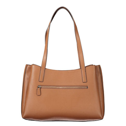 Brown Polyurethane Women's Bag