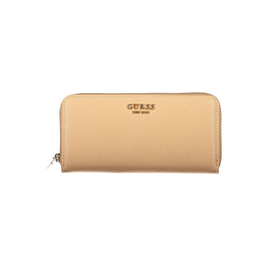 Beige Polyurethane Women's Wallet