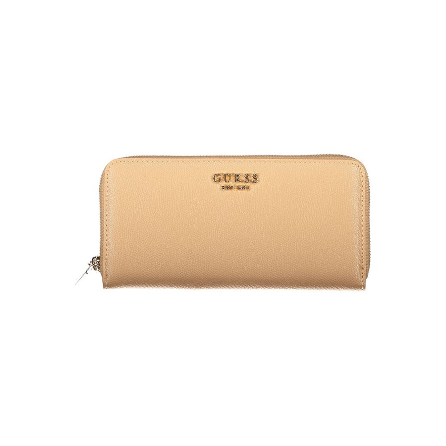 Beige Polyurethane Women's Wallet
