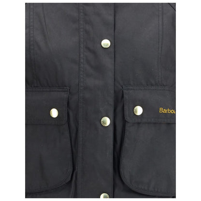 Black Cotton Full-Length Jacket