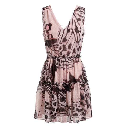 Pink Polyester Women Dress