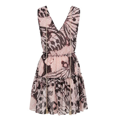 Pink Polyester Women Dress
