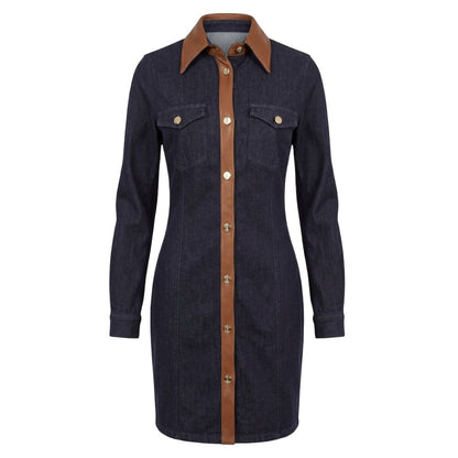 Blue Cotton Women Dress