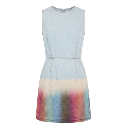 Blue Cotton Women Dress