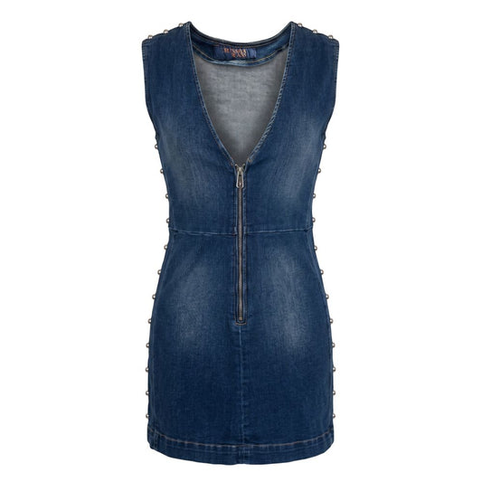Blue Cotton Women Dress