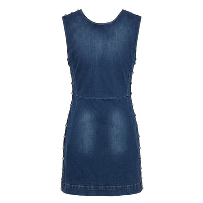 Blue Cotton Women Dress