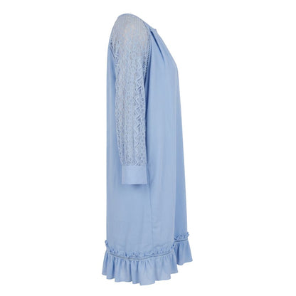 Blue Polyester Women Dress