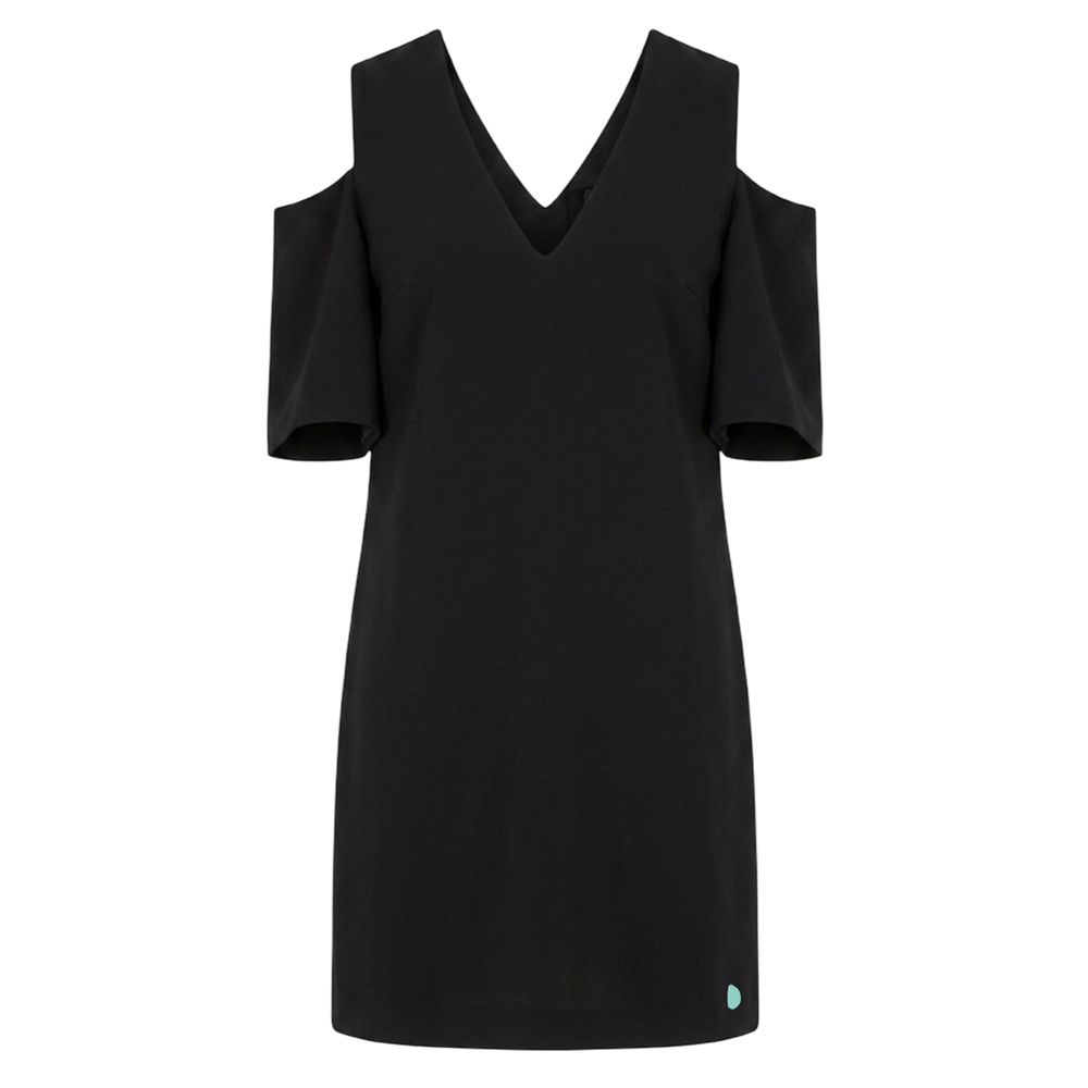 Black Polyester Women Dress
