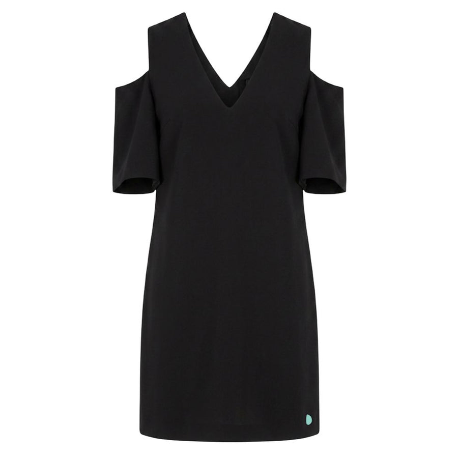 Black Polyester Women Dress
