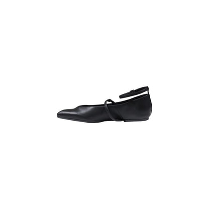 Black Polyester Platform Pumps