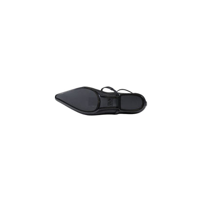 Black Polyester Platform Pumps