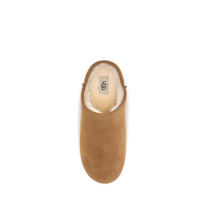 Beige Leather Mules