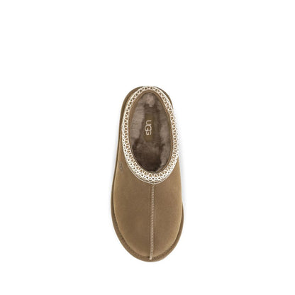 Beige Leather Mules